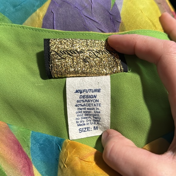 Future Design Retro Dress - Size Medium - Bold Abstract Multicolor Vintage - Picture 7 of 7